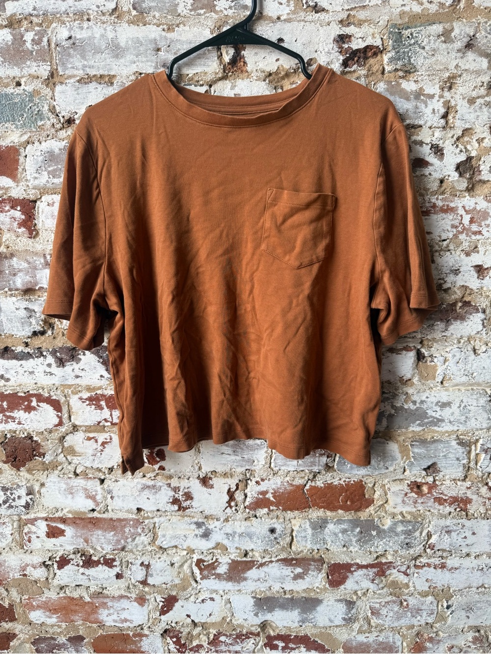a new day Women's Burnt Orange Pocket Short Sleeve Tee
